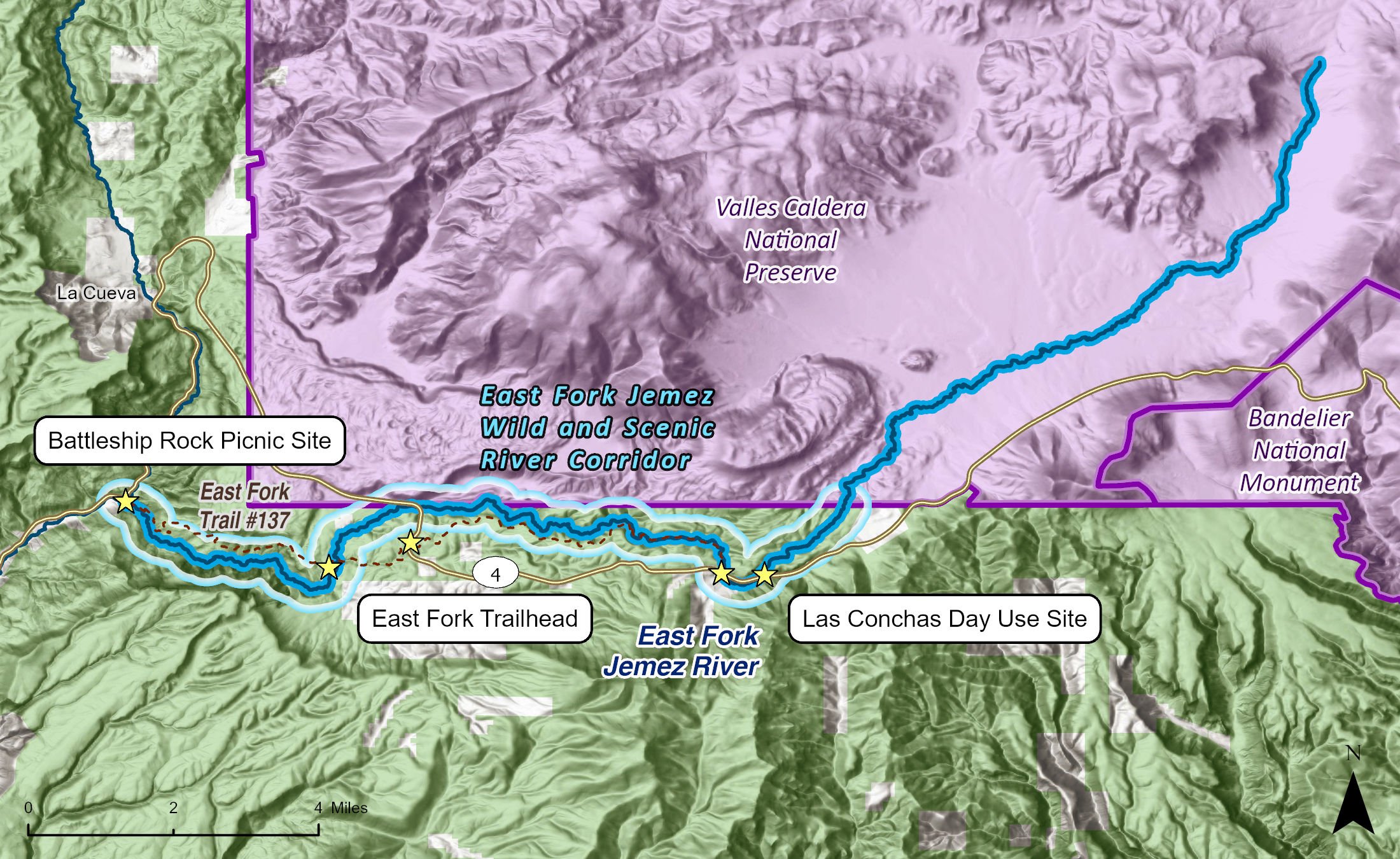 Map of East Fork Jemez River