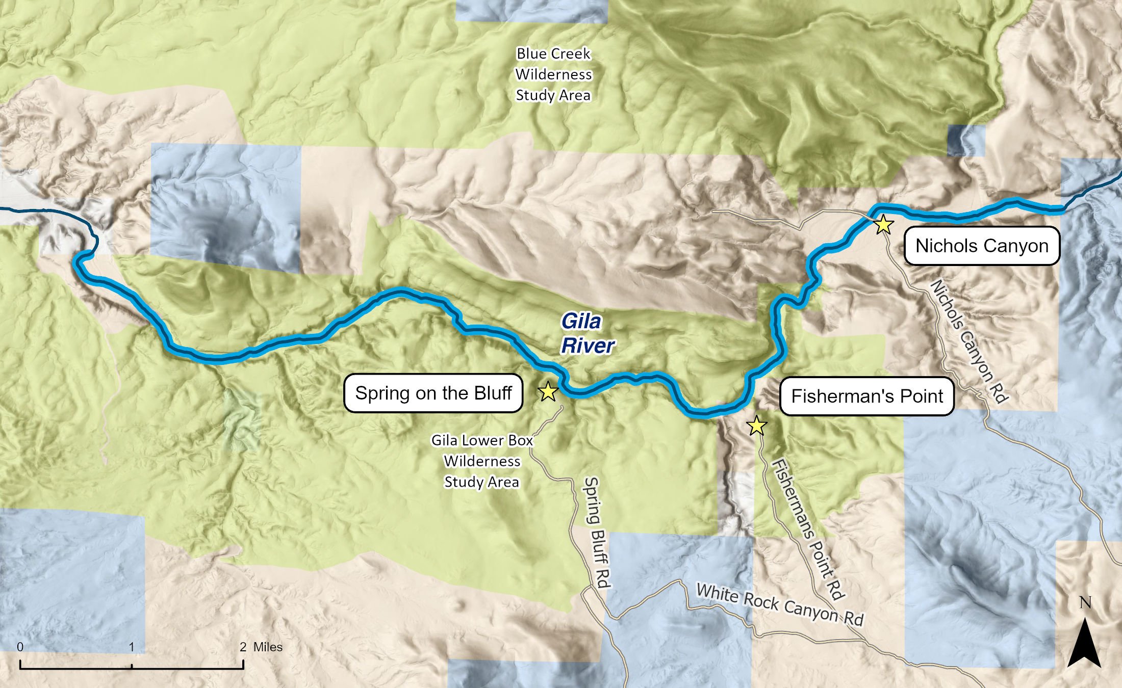 Map of Gila River Lower Box