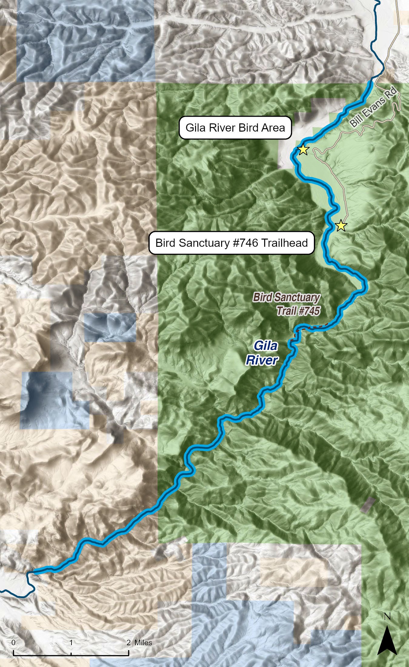 Map of Gila River Middle Box
