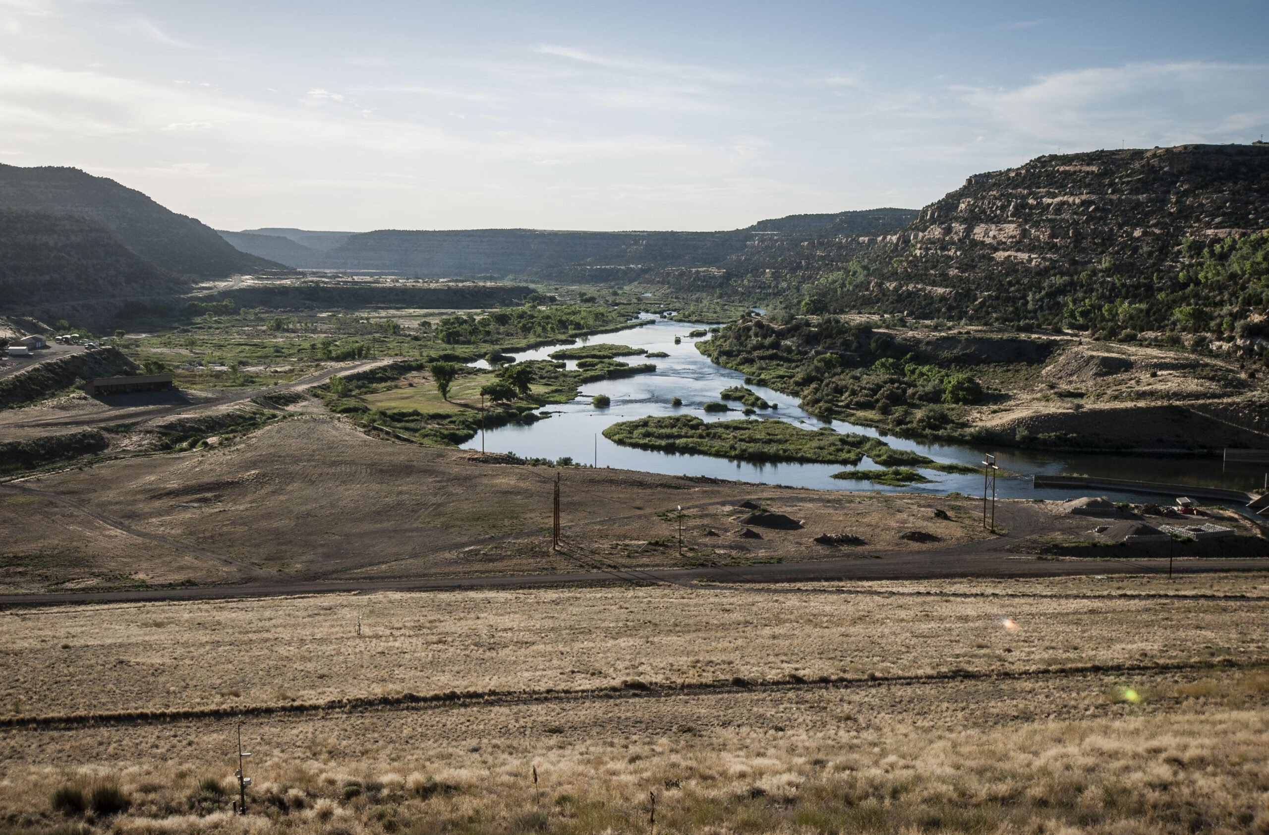 Sandstone canyons and riparian areas along the San Juan River