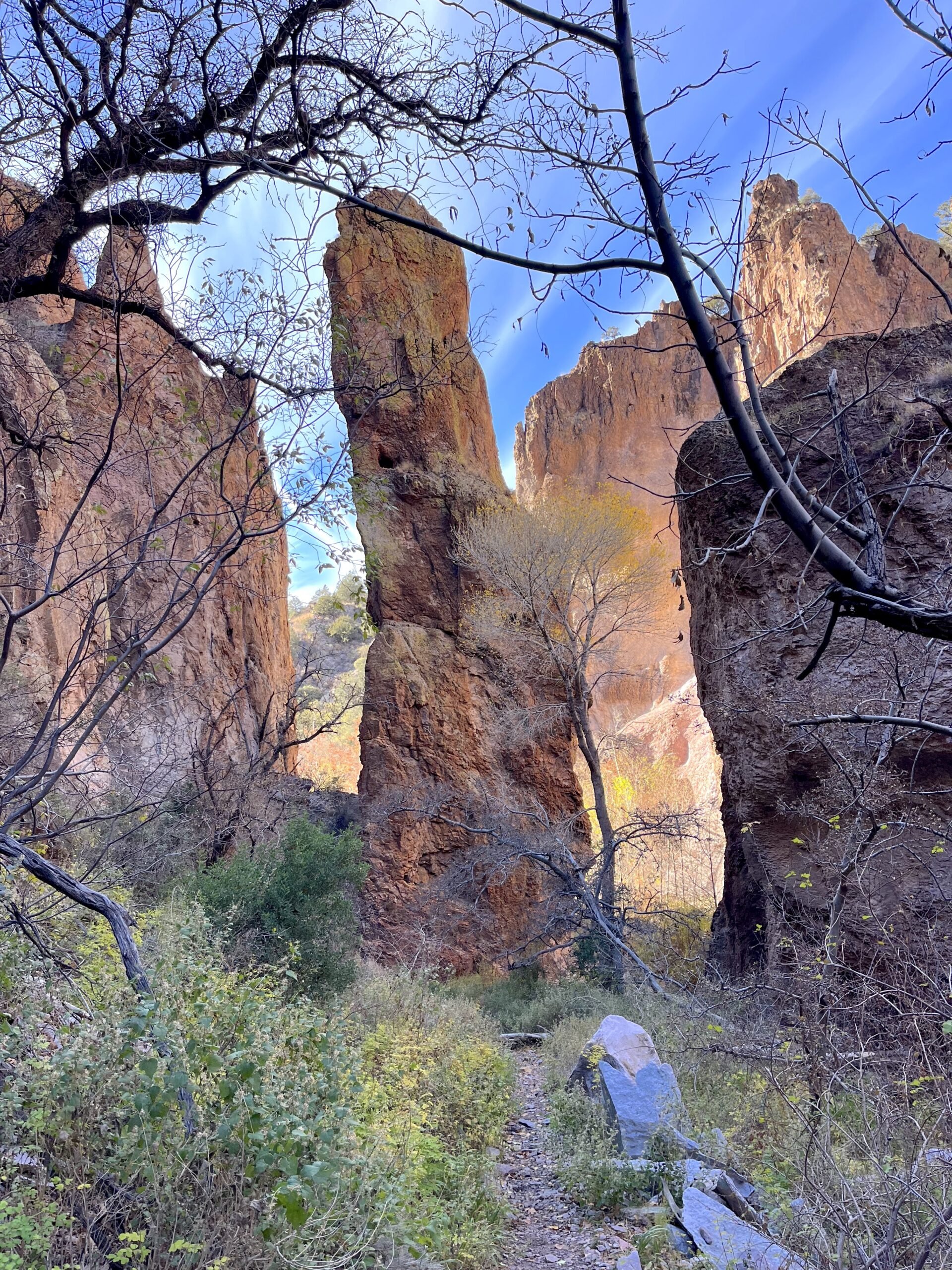 Dramatic rhyolite cliffs and rock formations of Mineral Creek