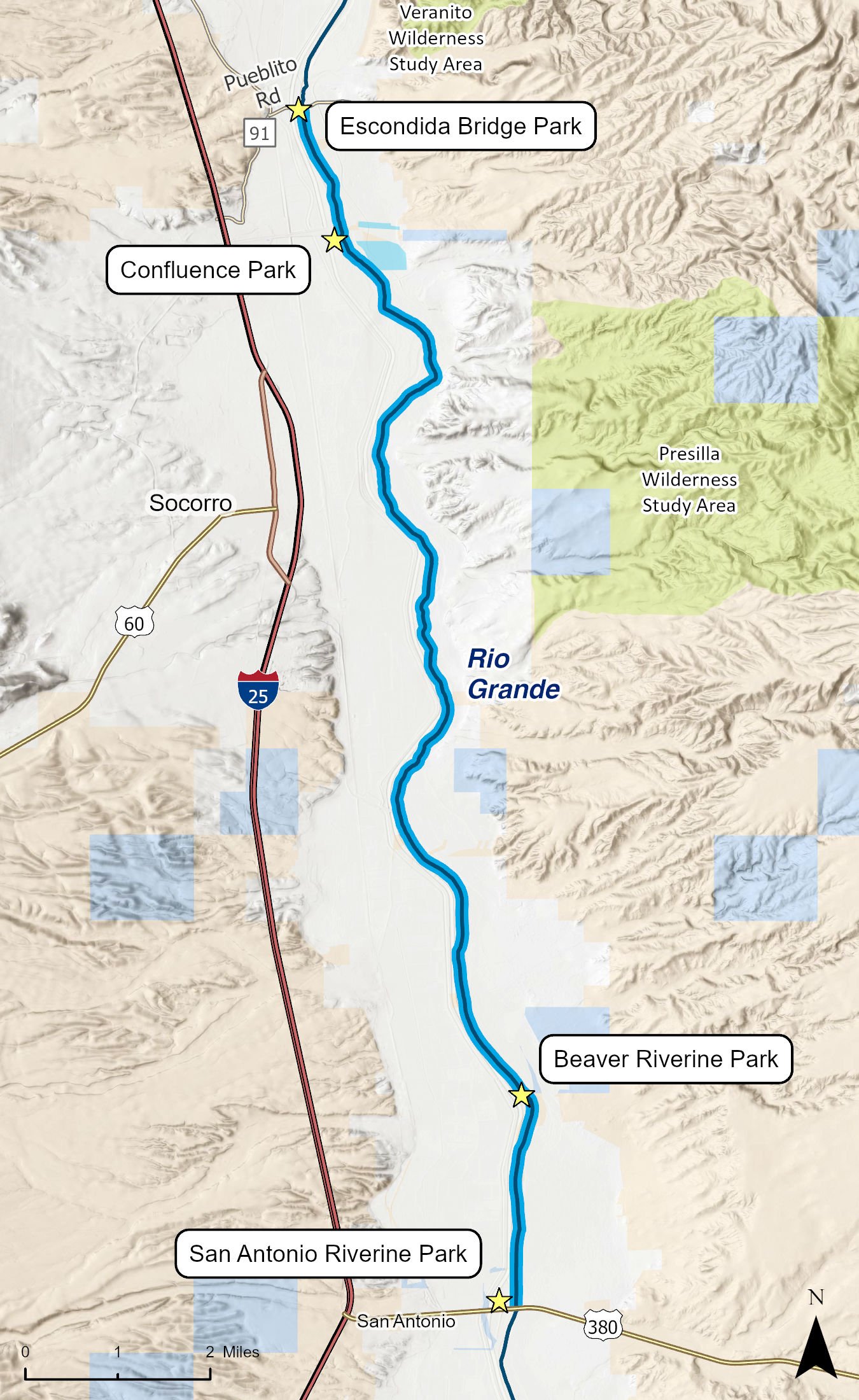 Map of Rio Grande Escondida section