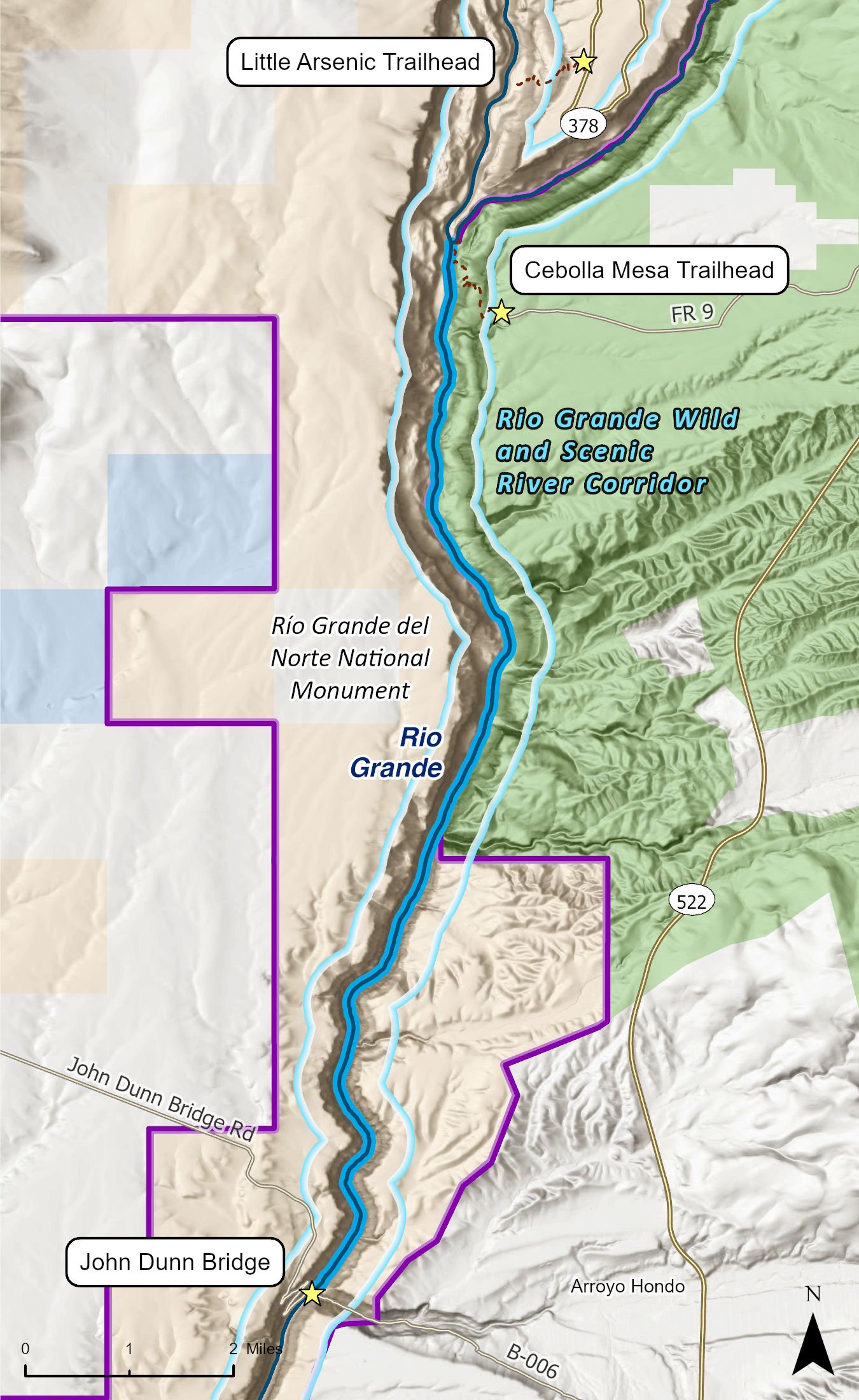 Map of Rio Grande La Junta section