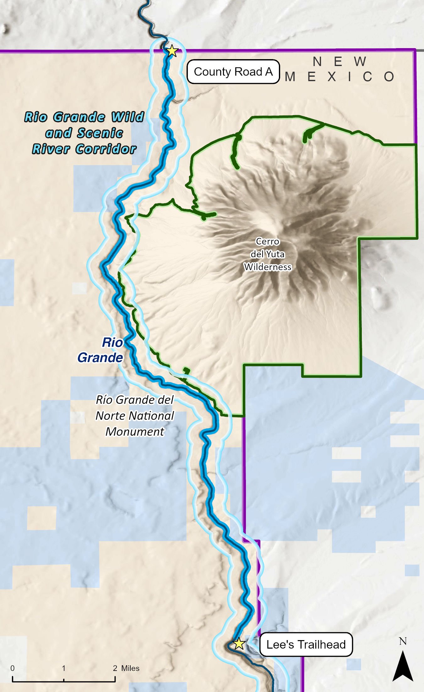 Map of Rio Grande Ute Mountain section