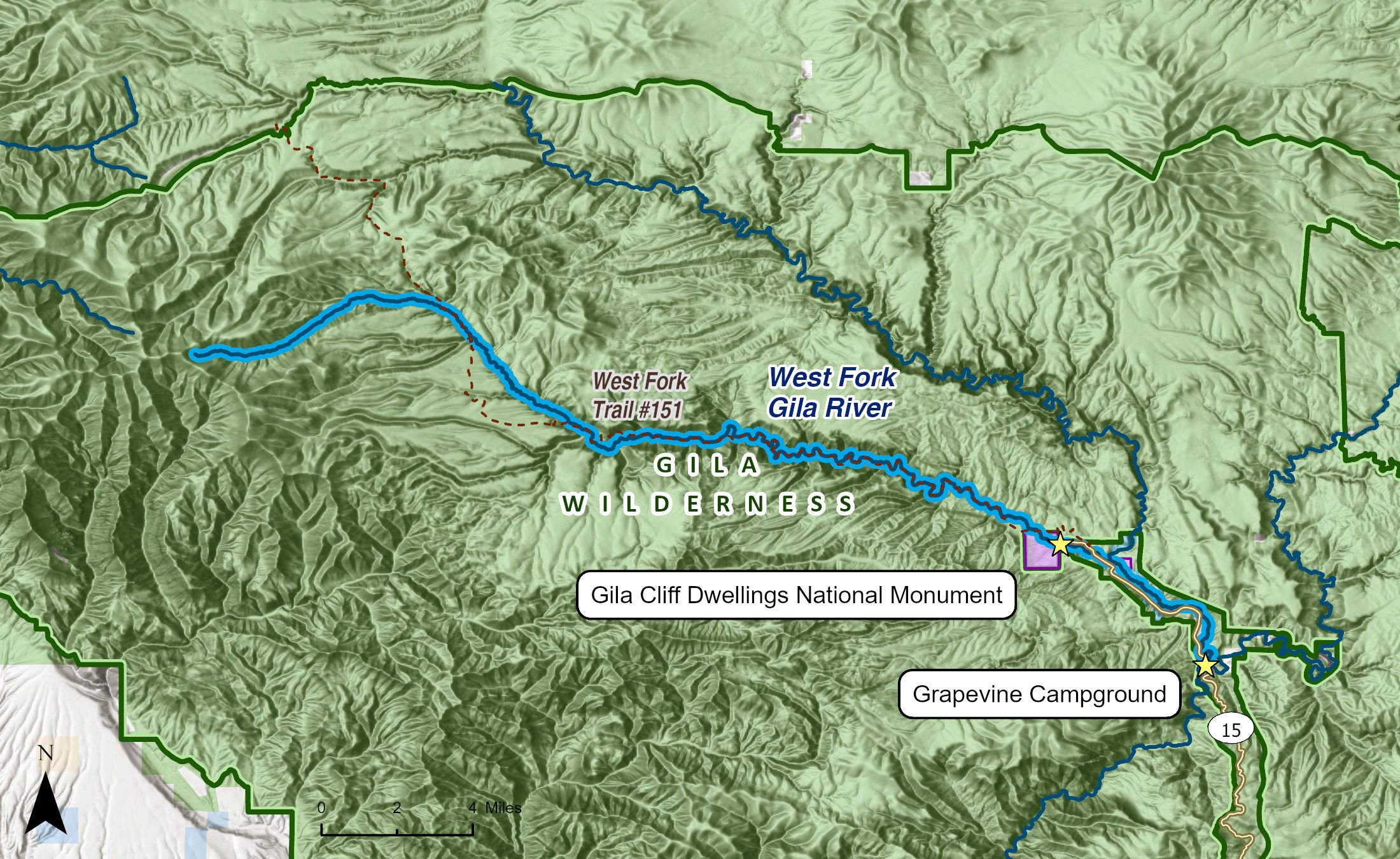 Map of West Fork Gila River