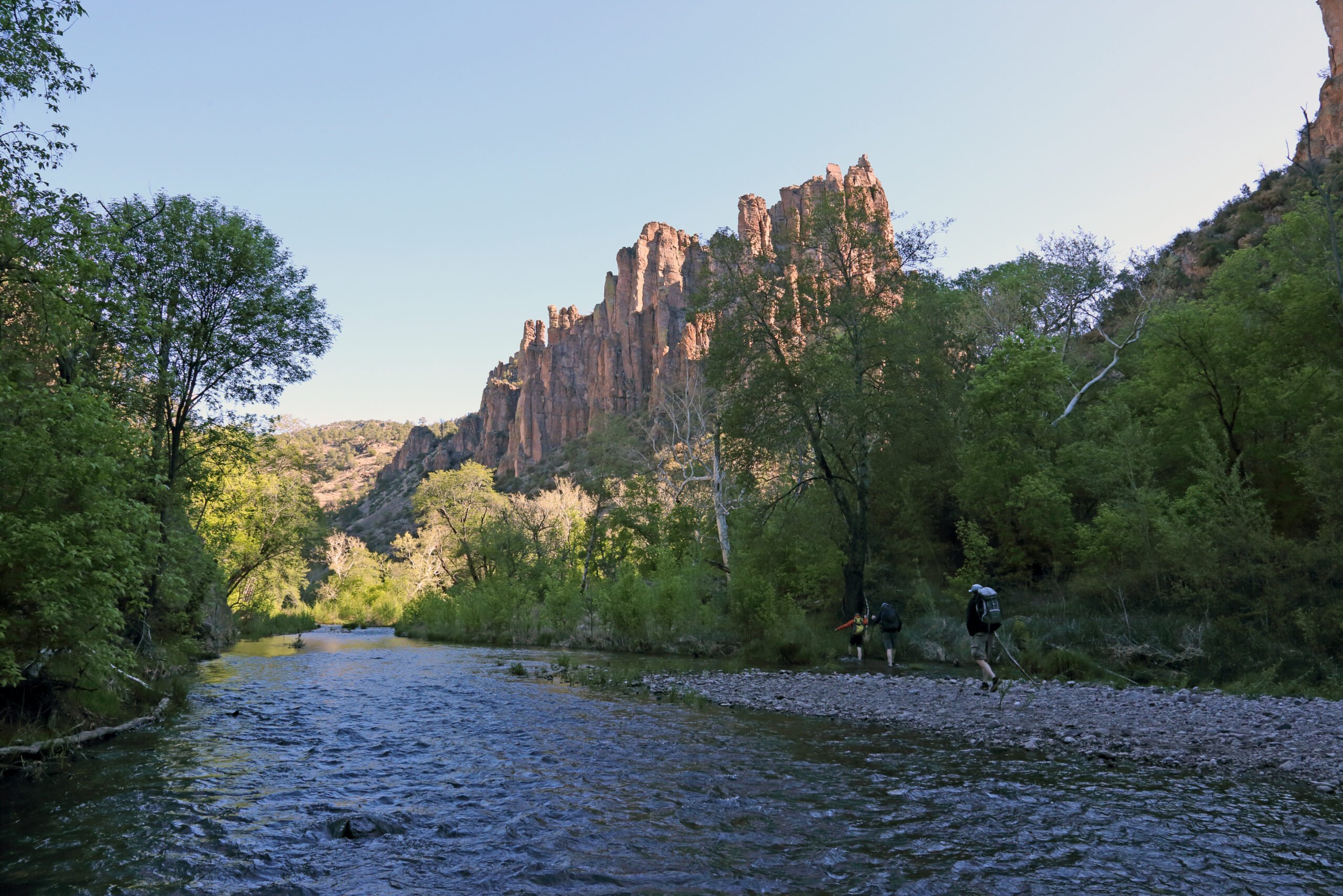 Middle Fork Gila River with volcanic formations