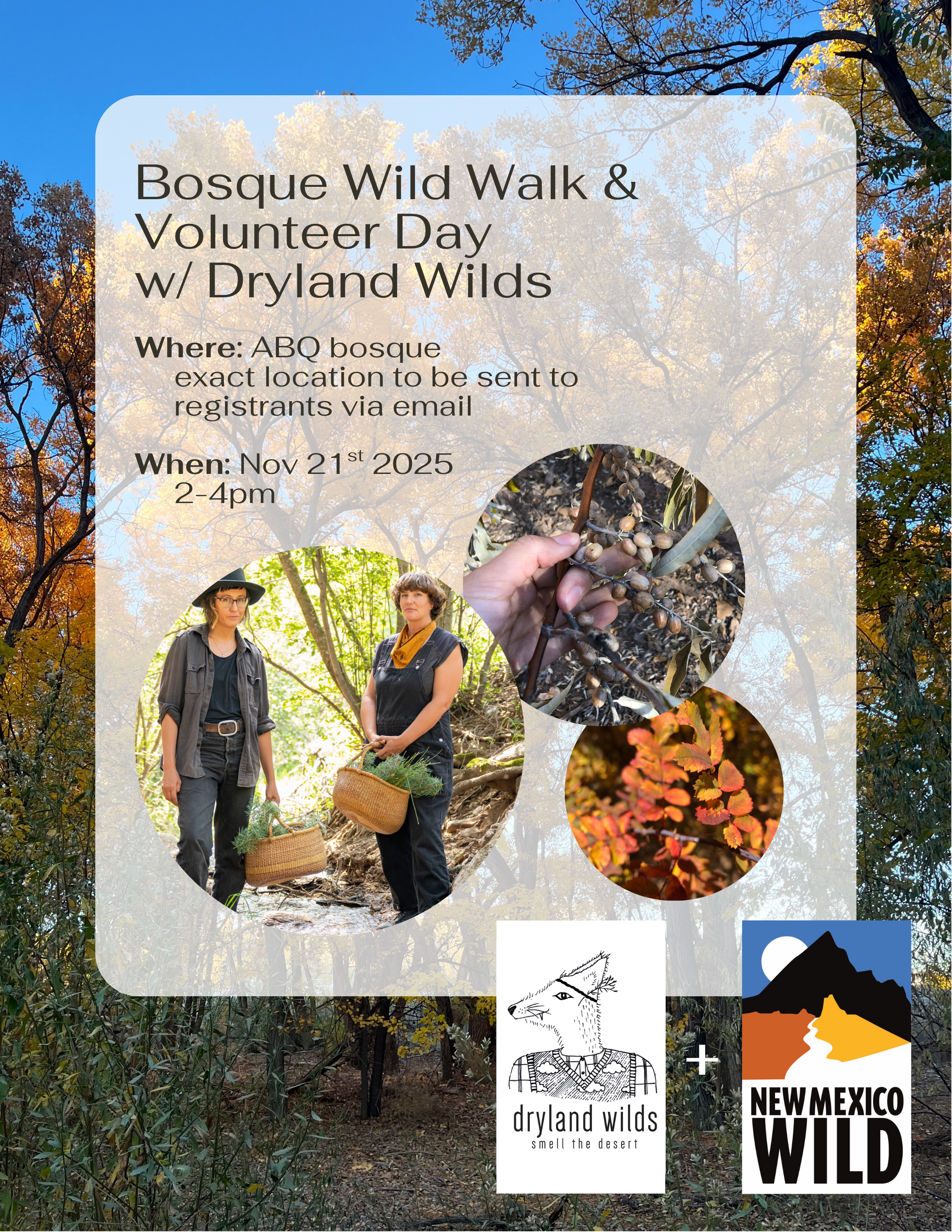 (FULL) Bosque Wild Walk & Volunteer Day w/ Dryland Wilds