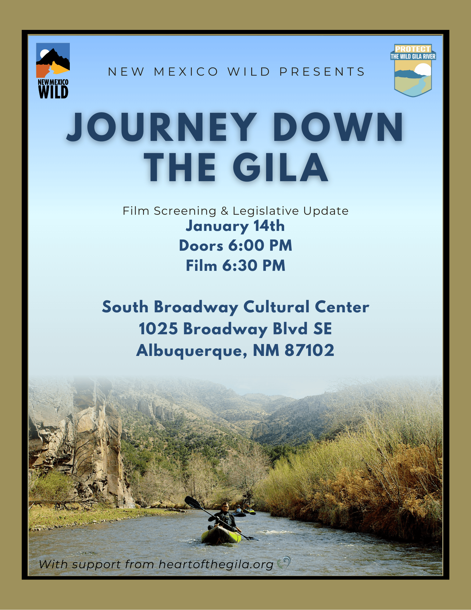 Journey Down the Gila Film Screening- SOLD OUT